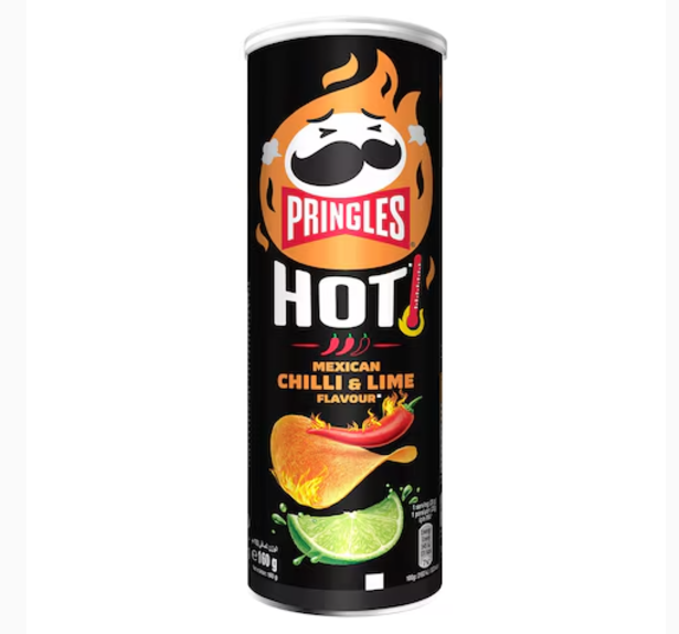 Pringles Hot Mexican Chilli And Lime Flavour Potato Chips 160g