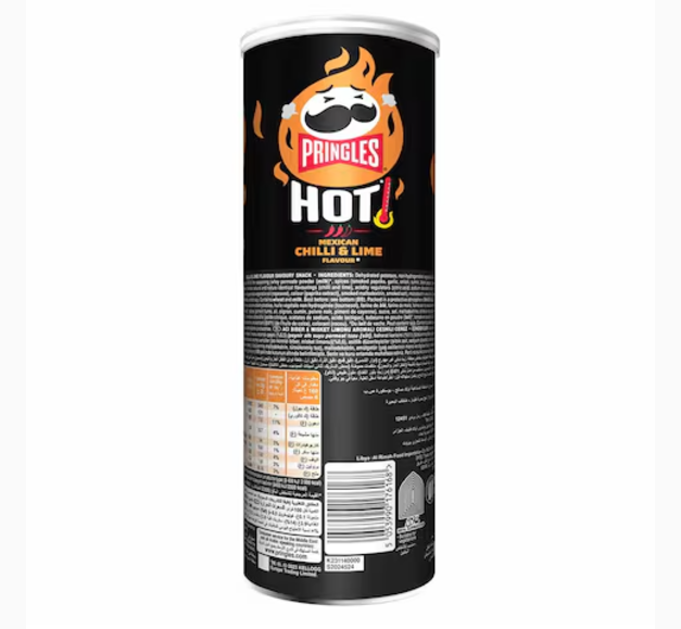 Pringles Hot Mexican Chilli And Lime Flavour Potato Chips 160g