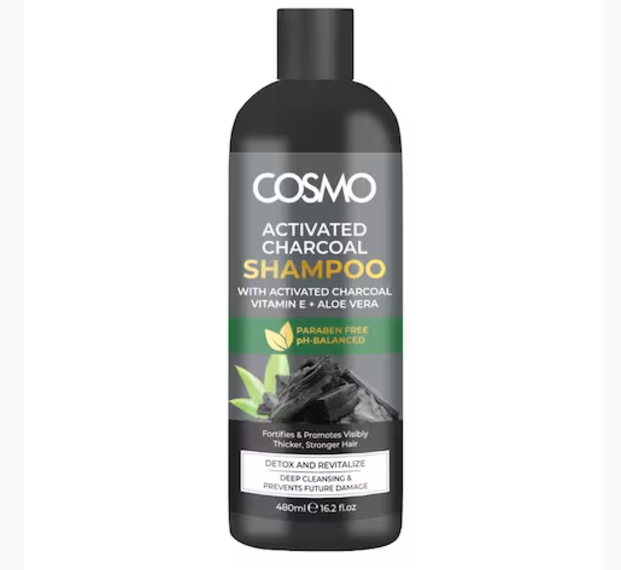 Cosmo Charcoal Shampoo With Vitamin E And Aloe Vera 480ml