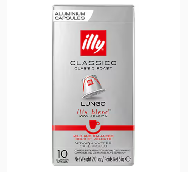 Illy Classico Lungo Classic Roast Coffee 10 Capsules