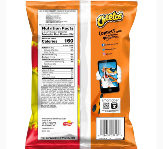 Cheetos Crunchy Flamin Hot Cheese Chips 99g