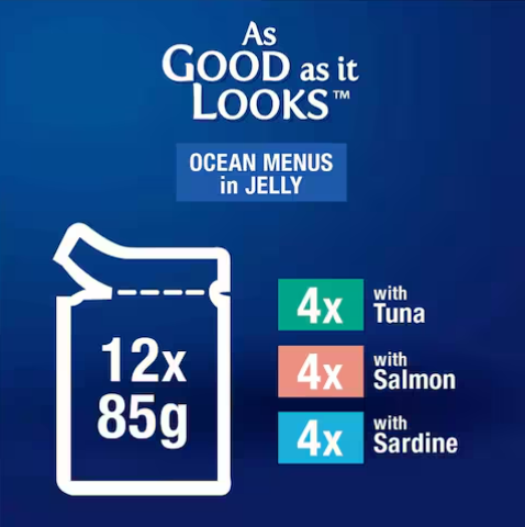 Purina Felix Doubly Delicious Ocean menus in jelly 85g (Pack of 12)