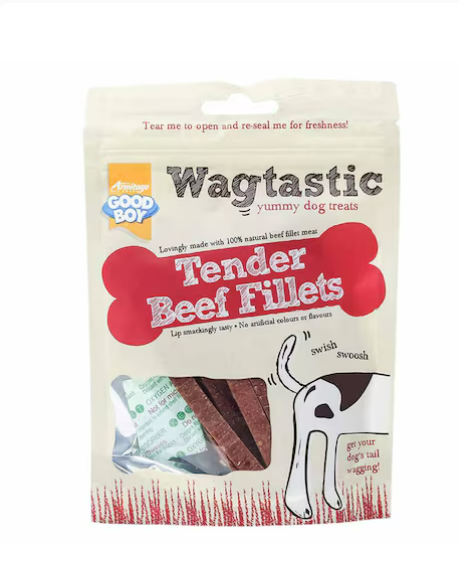 Good Boy Wagtastic Meat Treat Beef Jerky Dog Food 80g