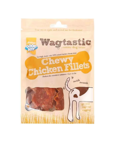 Good Boy Wagtastic Chewy Chicken Fillets Yummy Dog Treats 70g