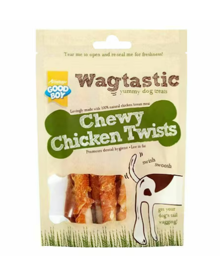 Good Boy Wagtastic Chewy Chicken Twists Dog Food 70g