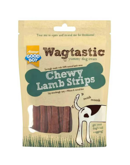 Good Boy Wagtastic Lamb Strips Yummy Dog Treats 80g