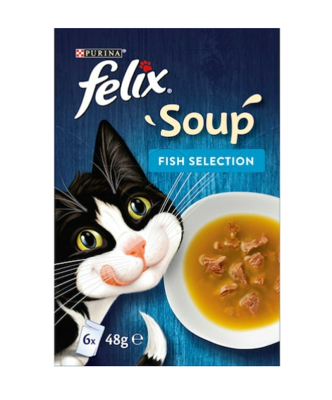 Felix Soup Tender Strips with Cod Tuna Plaice 48g Pack of 6