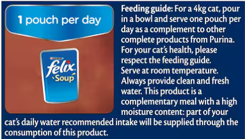 Felix Soup Tender Strips with Cod Tuna Plaice 48g Pack of 6