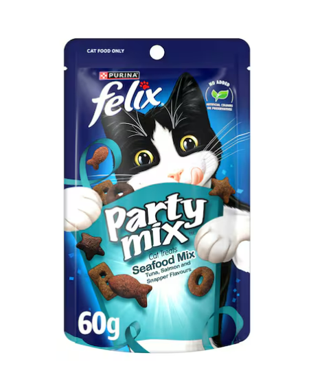 Felix Party Mix Seafood Mix Dry Cat Treats 60g