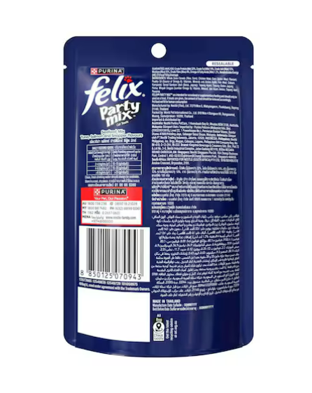 Felix Party Mix Seafood Mix Dry Cat Treats 60g