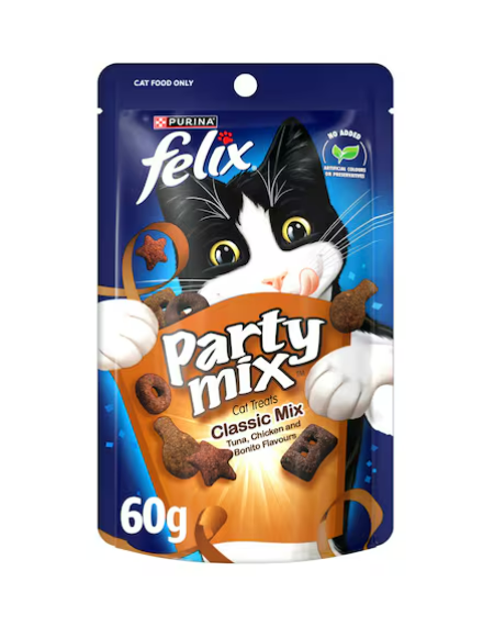 Felix Party Mix Classic Mix Dry Cat Treats 60g