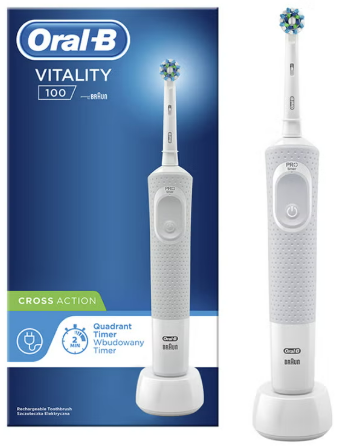 Oral-B Vitality 100 Cross Action Rechargeable Toothbrush - White