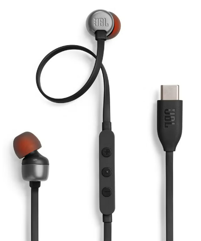 JBL Tune 310C USB-C Wired Hi-Res In-Ear Headphones - Black