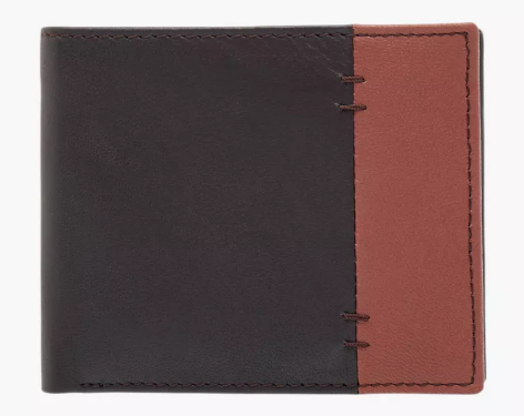 Mens - Splash Colourblock Bi-Fold Leather Wallet