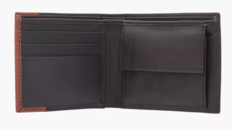 Mens - Splash Colourblock Bi-Fold Leather Wallet