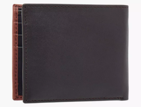 Mens - Splash Colourblock Bi-Fold Leather Wallet