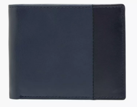 Mens - Splash Colourblock Bi-Fold Leather Wallet