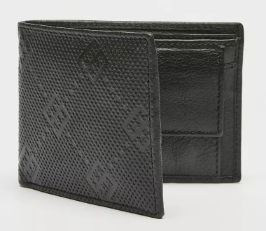 Mens - Splash Textured Bi-Fold Leather Wallet