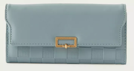Sasha Textured Tri-Fold Wallet with Button Closure