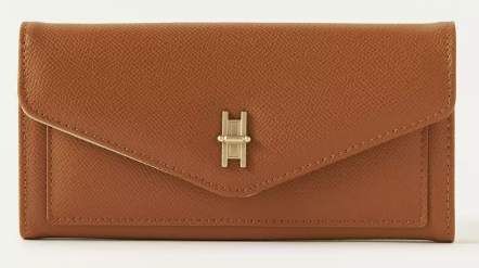 Sasha Textured Tri-Fold Wallet with Button Closure