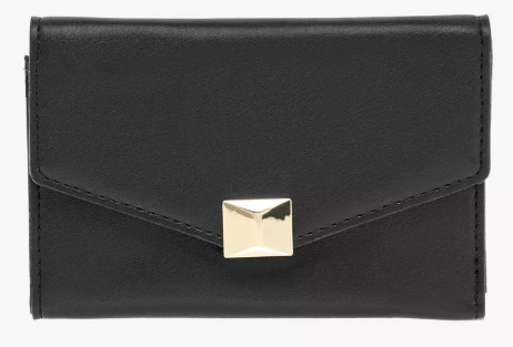 Sasha Textured Bi-Fold Wallet with Flap Closure