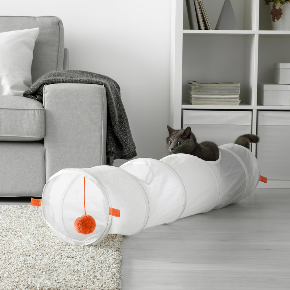 IKEA Play tunnel for cat - white/orange