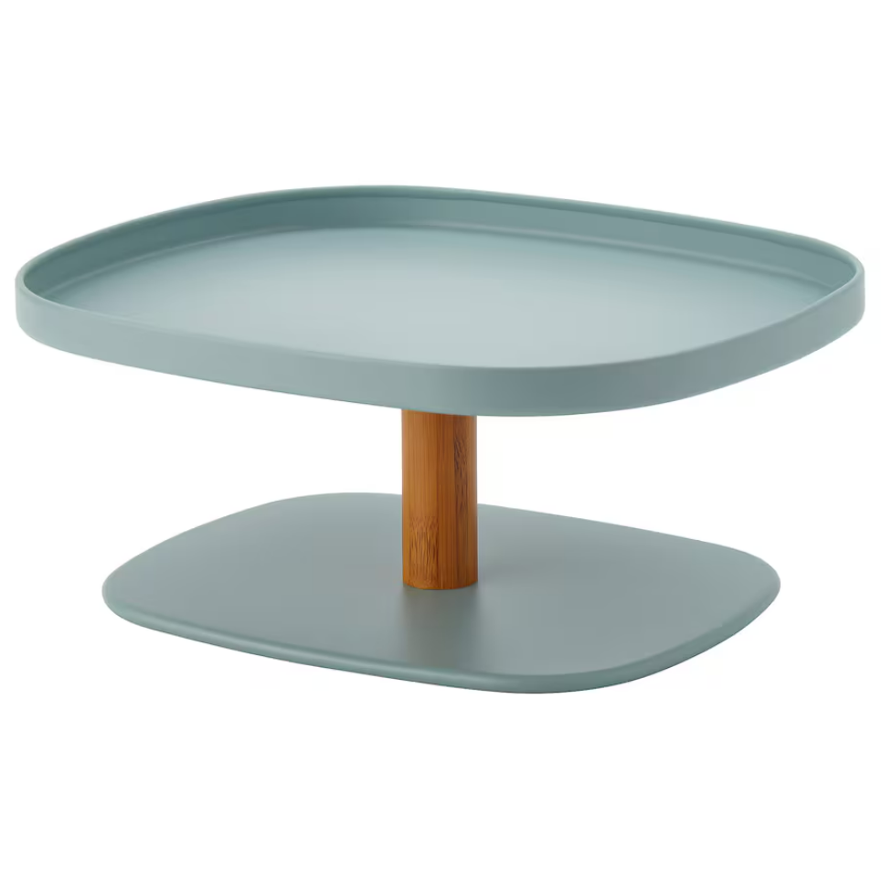 IKEA Serving Stand - Bamboo/Turquoise