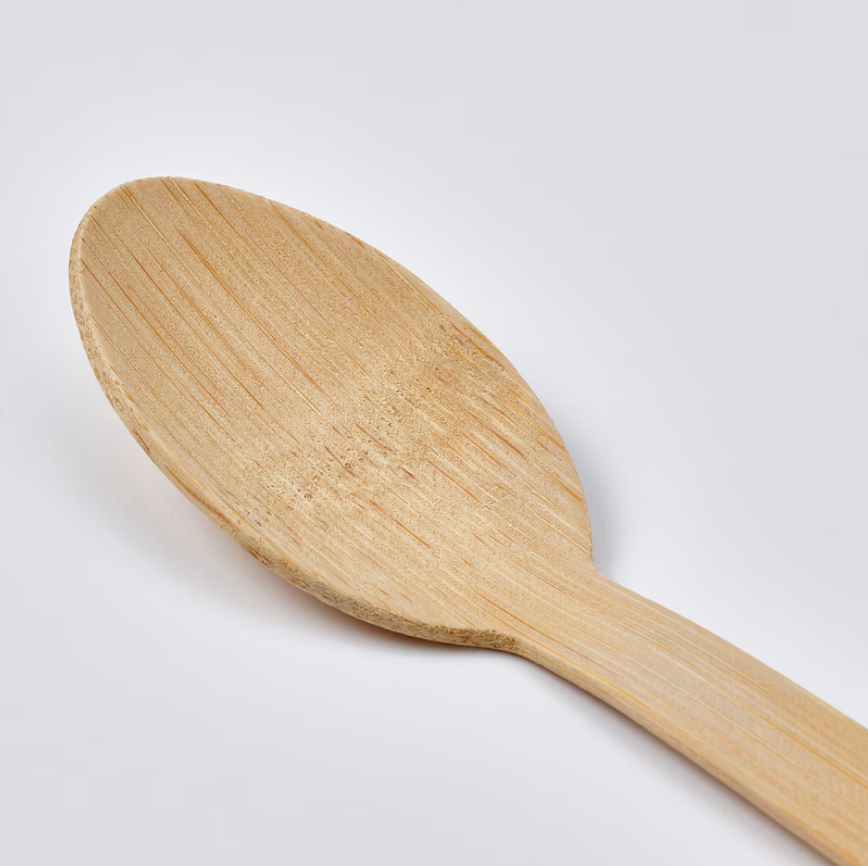 IKEA Coffee/Tea Tin with spoon bamboo veneer