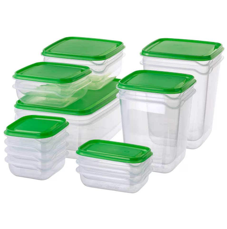 IKEA Food Container - Transparent/Green - Set of 17