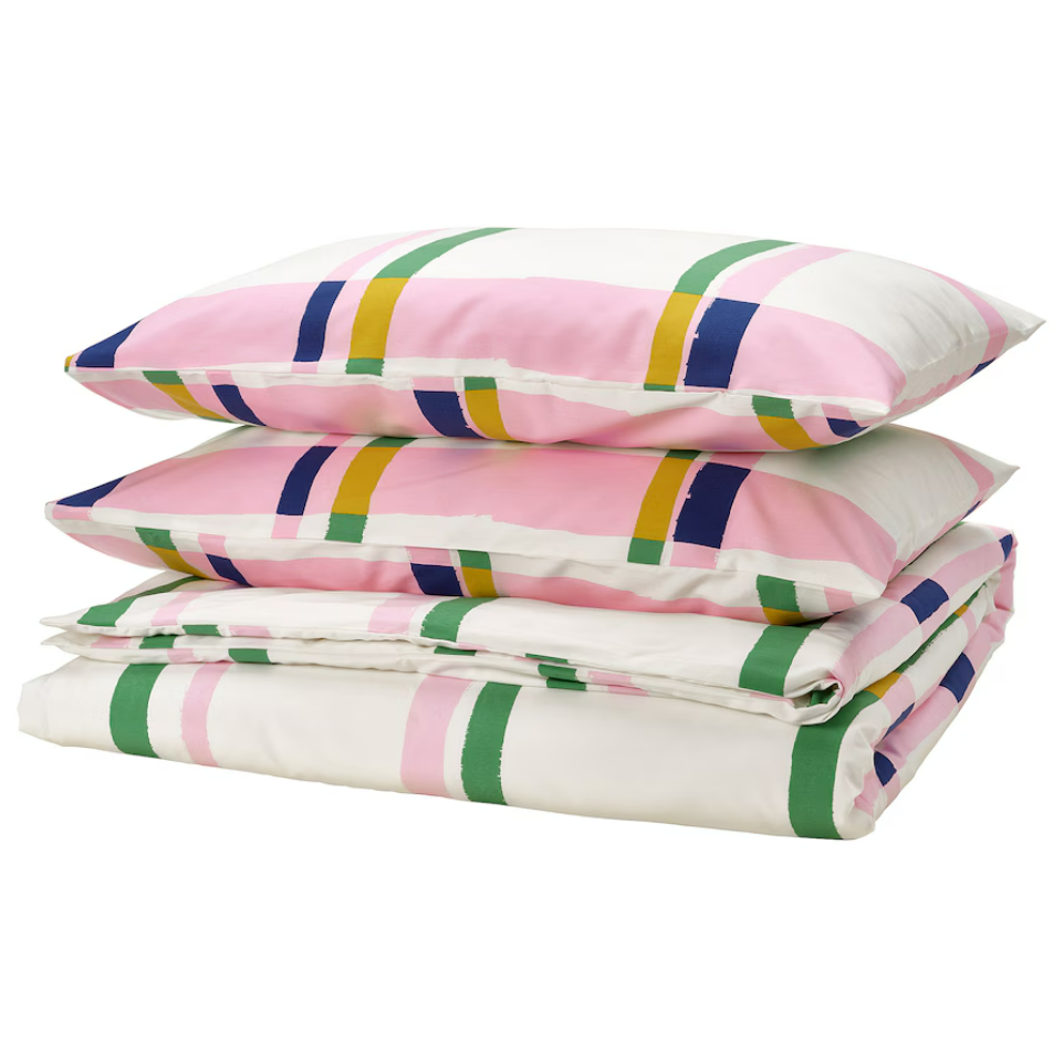 IKEA Duvet Cover & 2 Pillowcases - Multicolour/Check