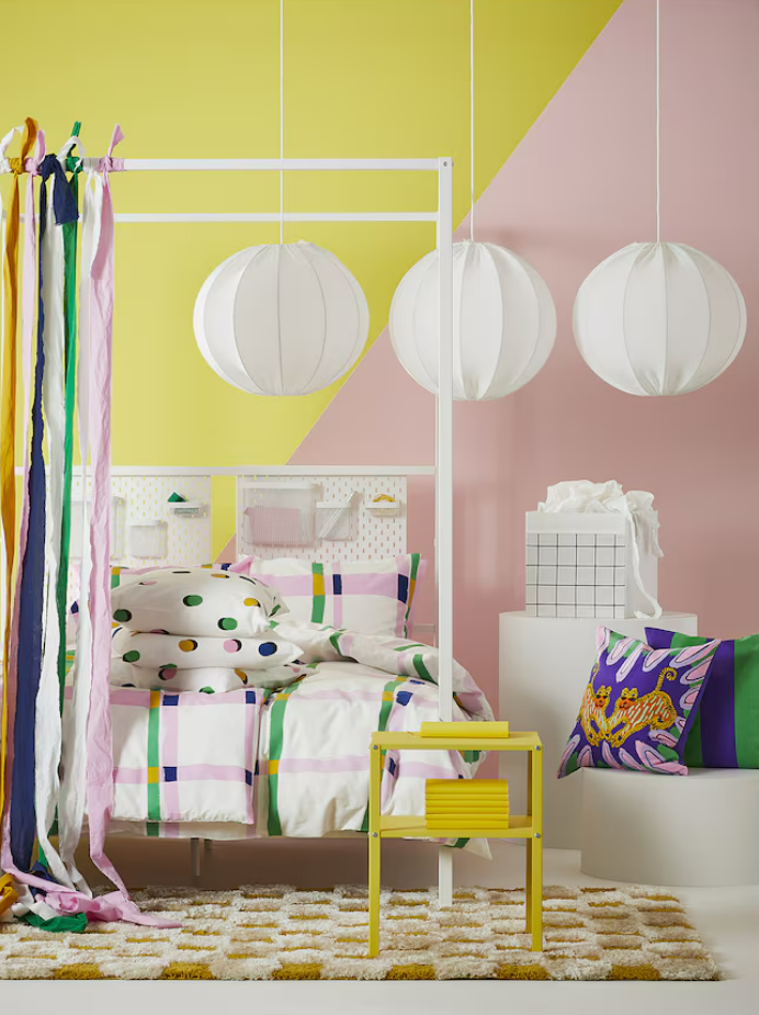 IKEA Duvet Cover & 2 Pillowcases - Multicolour/Check