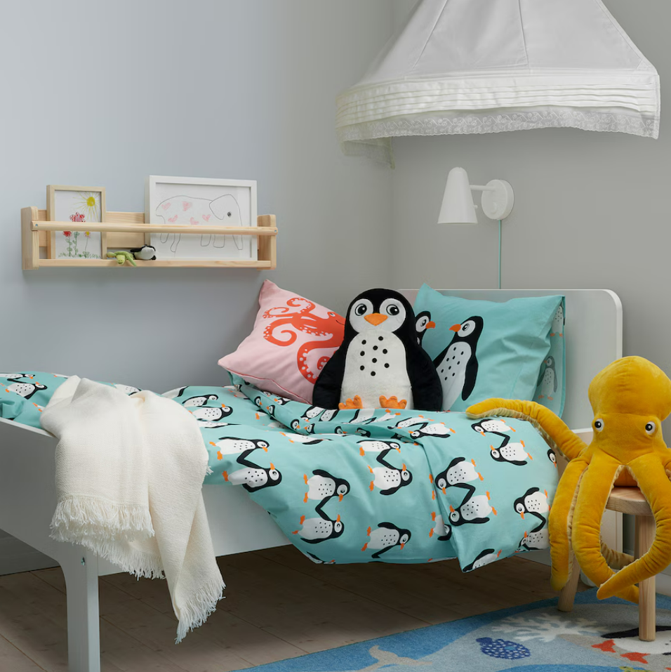 IKEA Duvet Cover & Pillowcase - Penguin Pattern