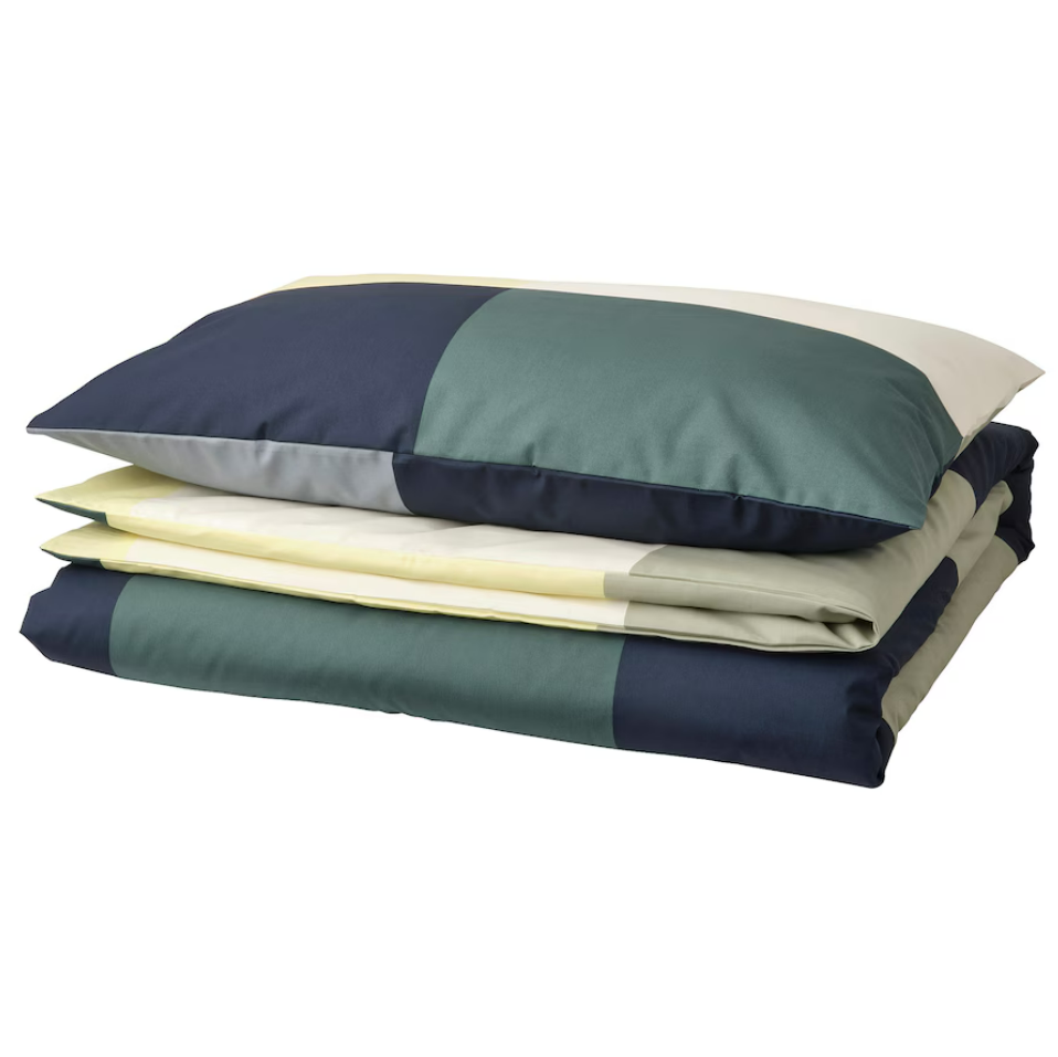 IKEA Duvet Cover & Pillowcase - Green/Multicolour