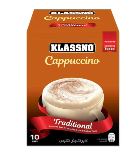 Klassno Traditional Cappuccino Coffee 18g Pack of 10
