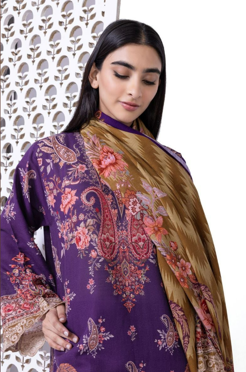 Khaadi Embroidered Khaddar Fabrics 3 Piece