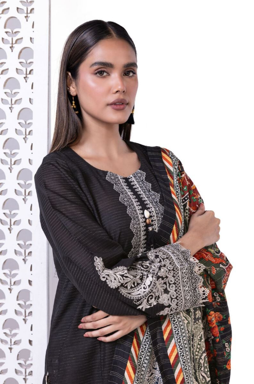 Khaadi Embroidered Light khaddar Messuri Fabrics 3 Piece