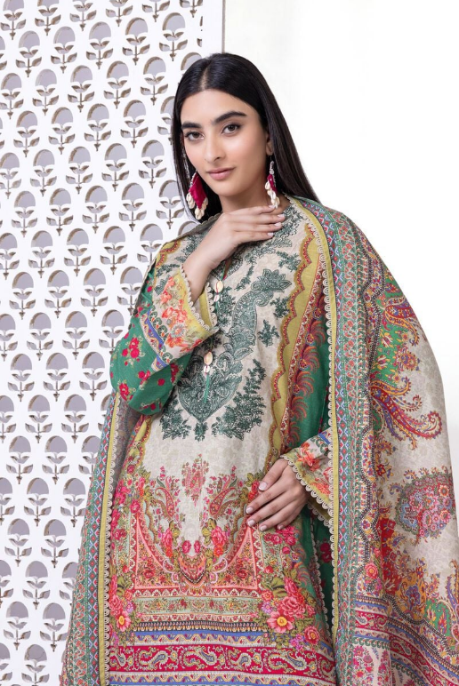 Khaadi Embroidered Khaddar Fabrics 3 Piece