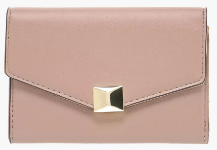 Sasha Textured Bi-Fold Wallet with Flap Closure