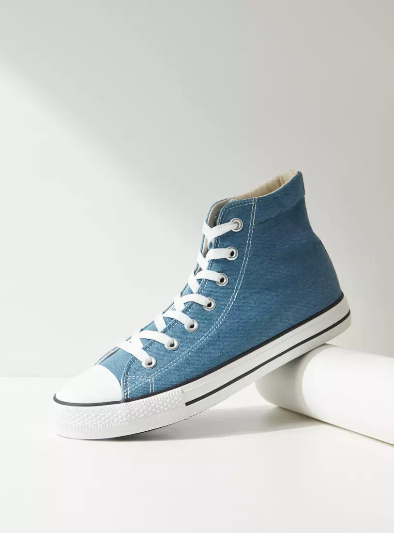 Max Denim Lace-Up High-Top Sneakers