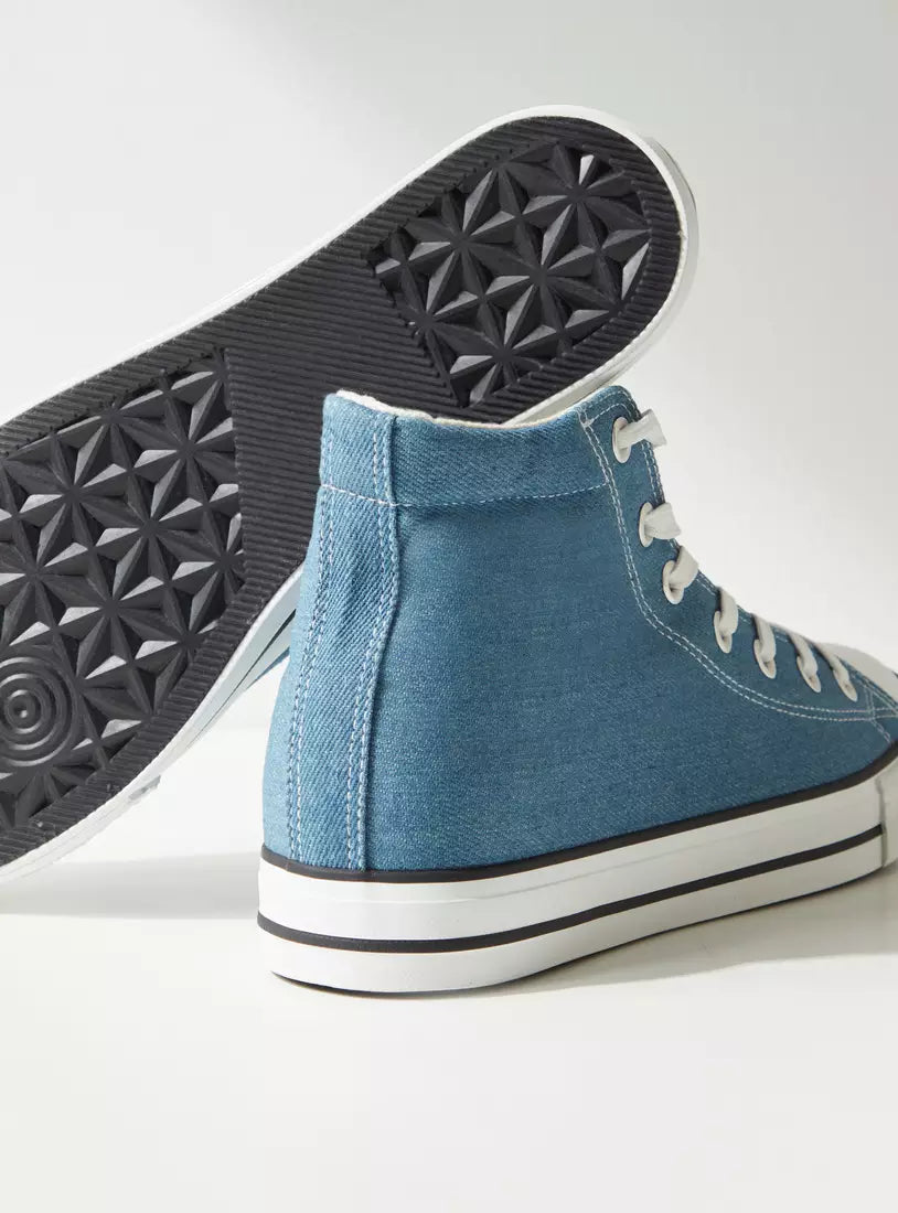 Max Denim Lace-Up High-Top Sneakers