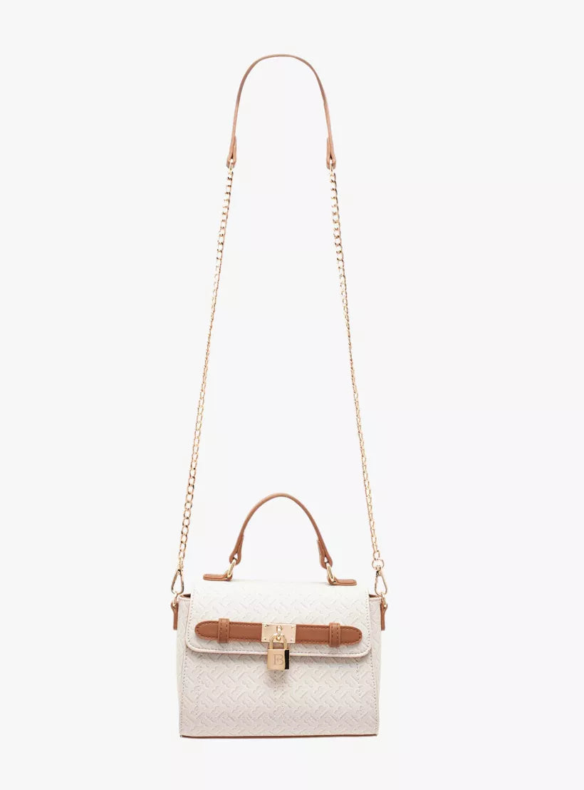 Flora Bella Monogram Print Satchel Bag with Grab Handle