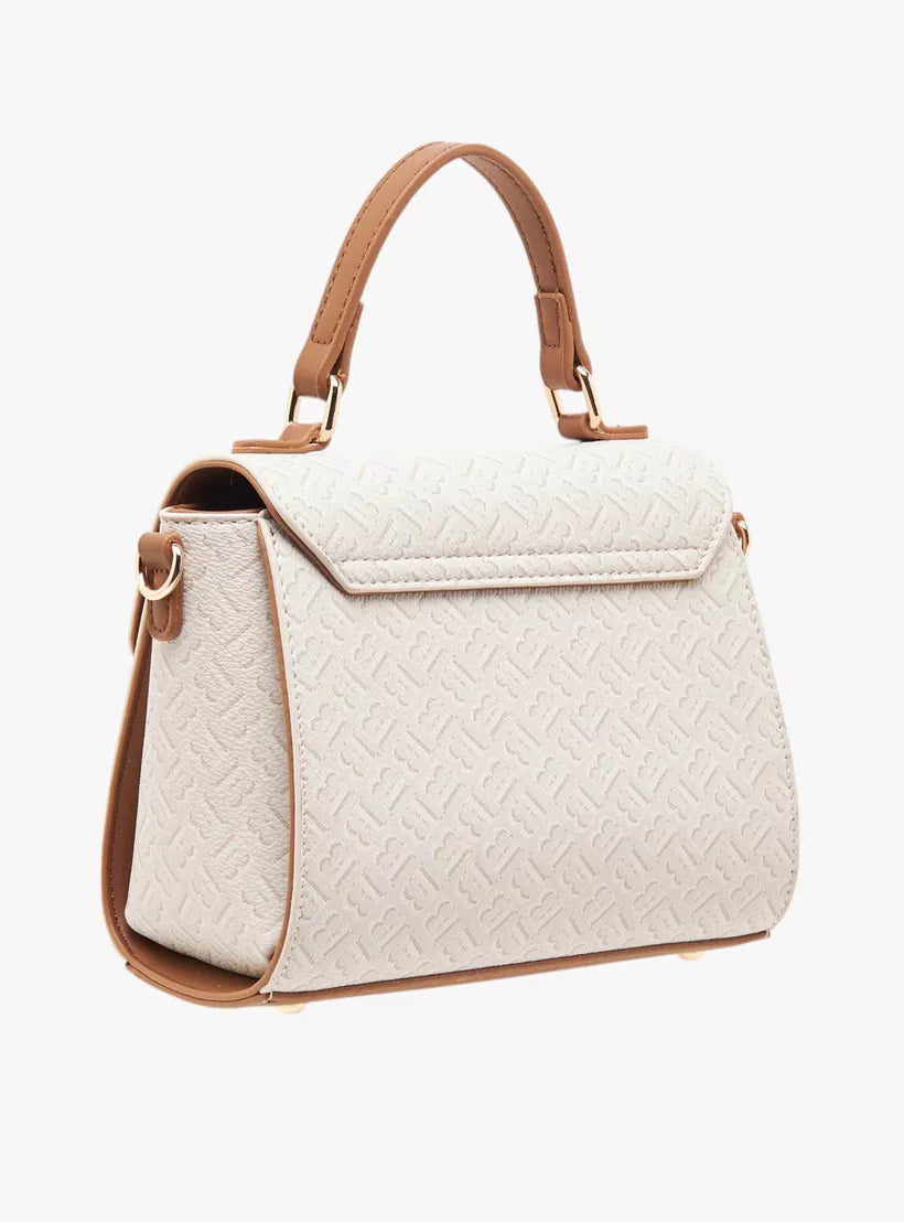Flora Bella Monogram Print Satchel Bag with Grab Handle
