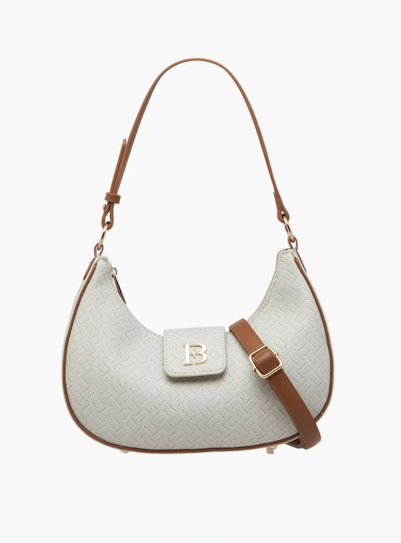 Flora Bella Monogram Print Shoulder Bag with Detachable Strap