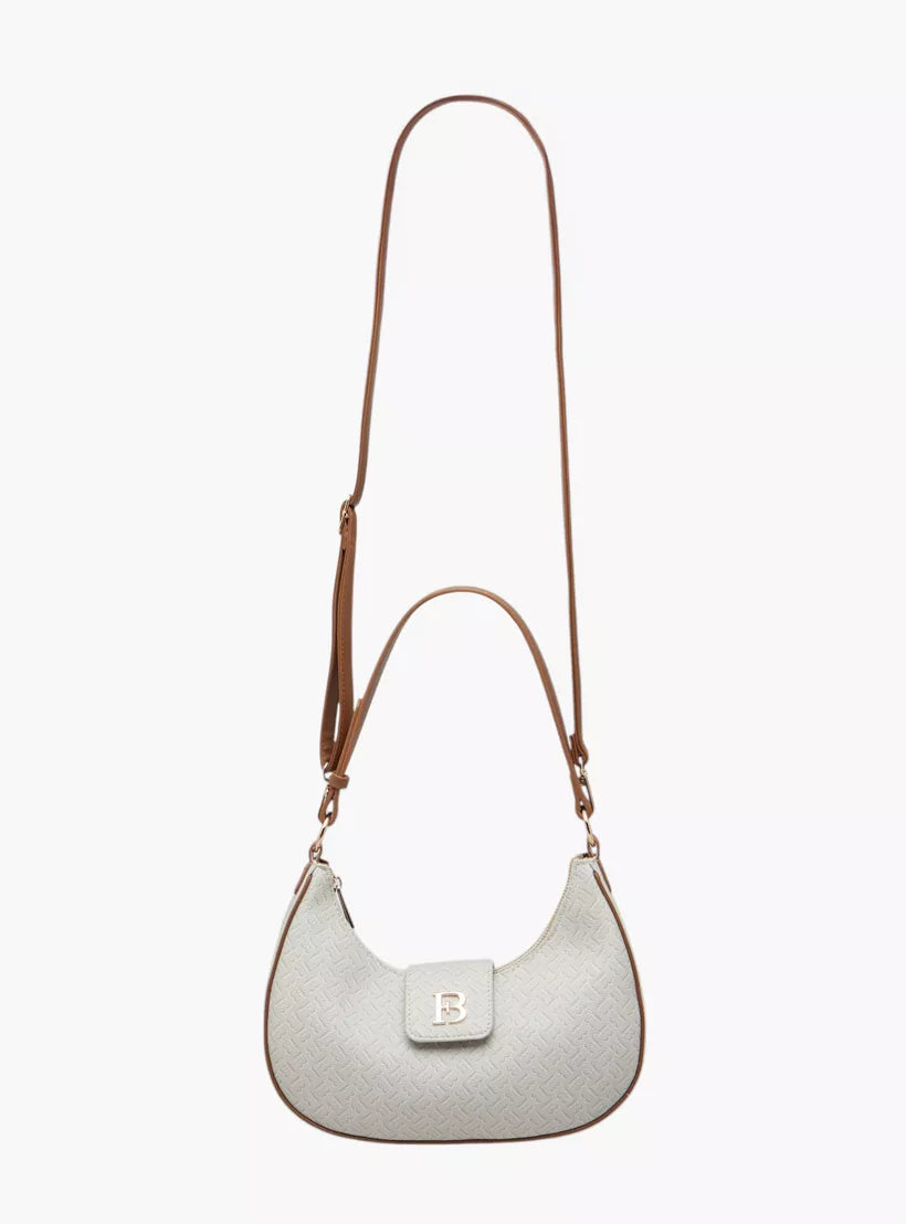 Flora Bella Monogram Print Shoulder Bag with Detachable Strap