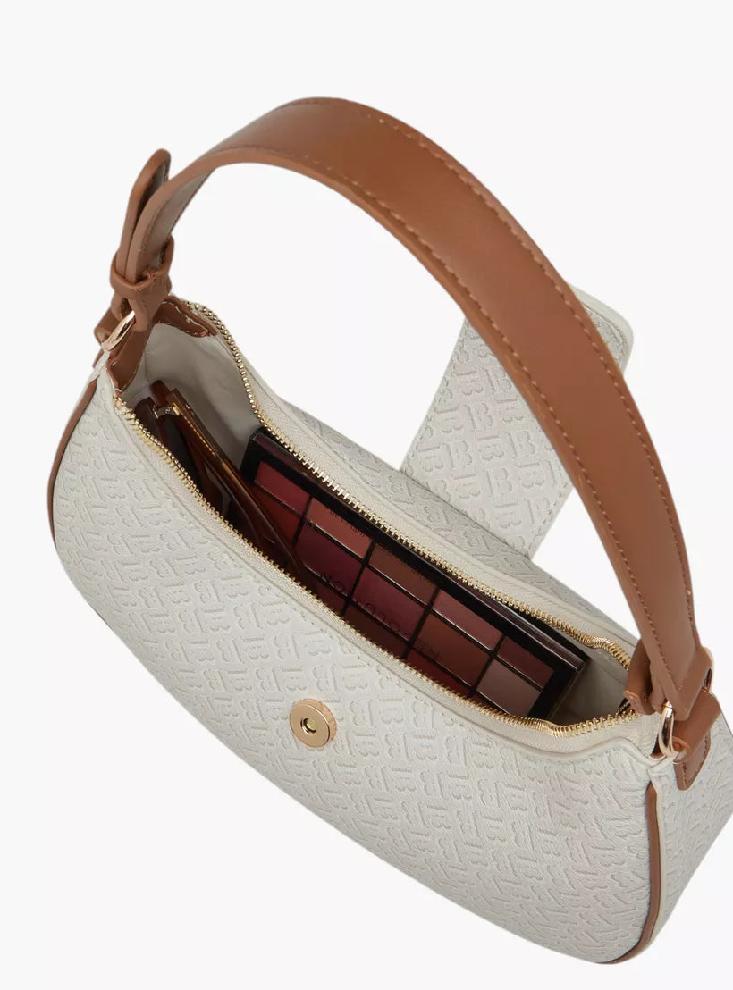 Flora Bella Monogram Print Shoulder Bag with Detachable Strap