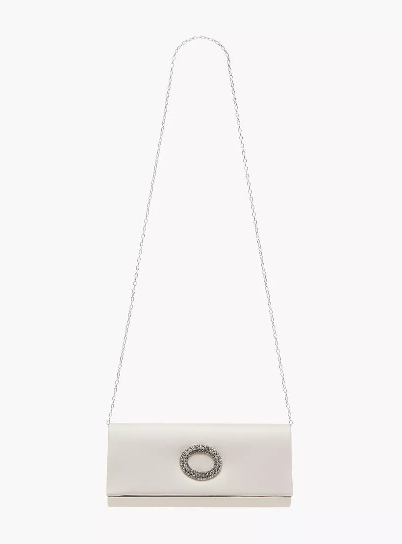Flora Bella Clutch with Button Closure and Chain Strap