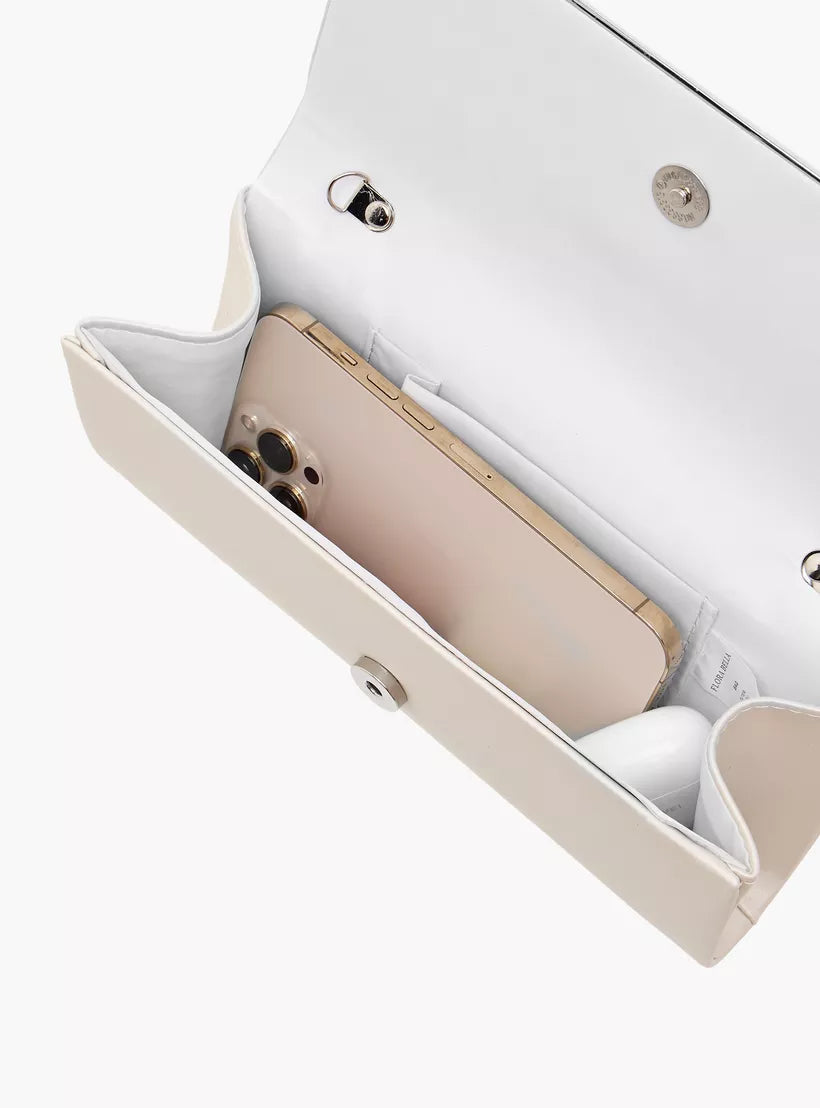 Flora Bella Clutch with Button Closure and Chain Strap