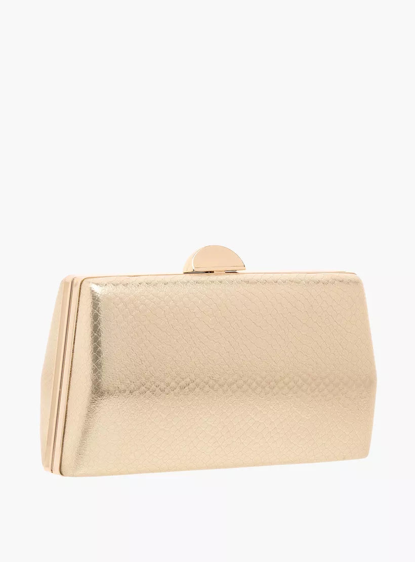 Flora Bella Textured Clutch with Flap Closure and Chain Strap