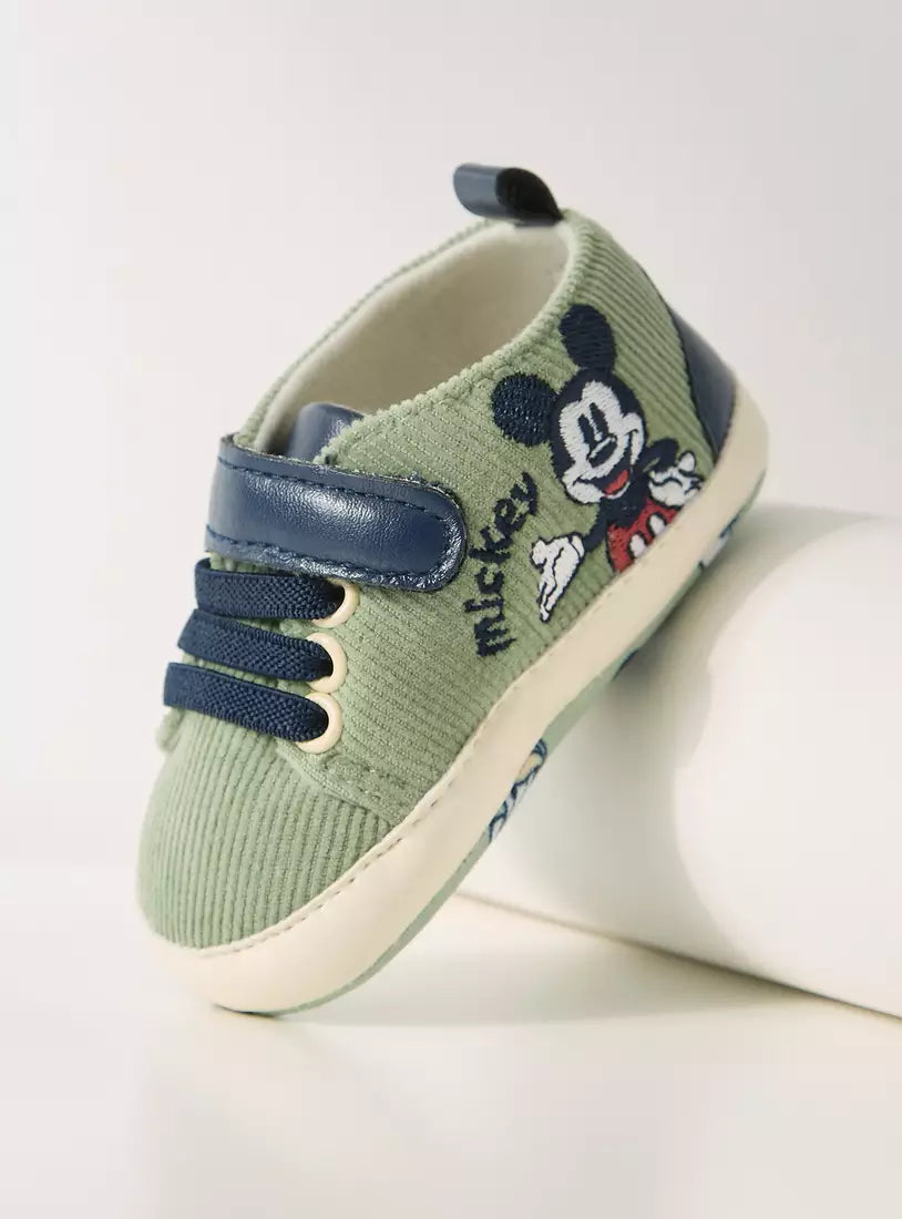 Max Mickey Mouse Embroidered Booties