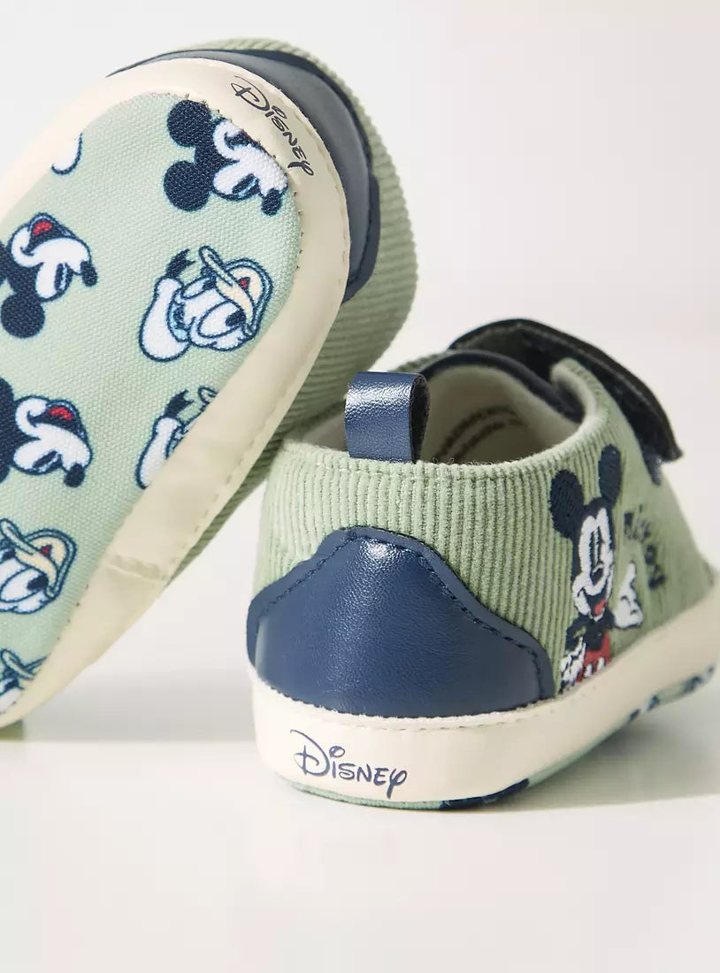 Max Mickey Mouse Embroidered Booties